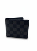 Louis Vuitton Black Damier Bifold Wallet With Coin Pocket
