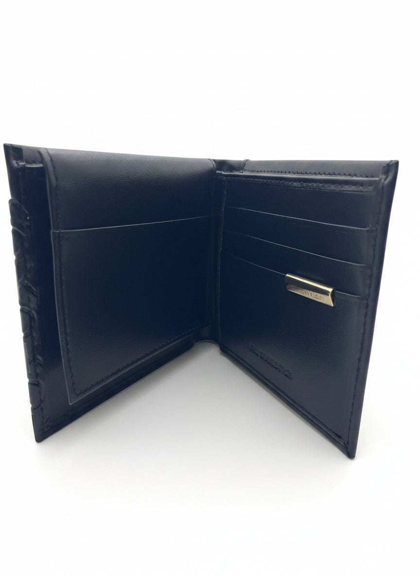 Calvin Klein Black Bifold Wallet With Embossed CK Logo Panel