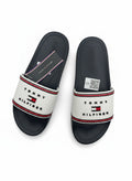 Tommy Hilfiger Black & White Slide Slippers With Logo Strap