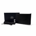Prada Saffiano Leather Embossed Logo Strap Clutch - Black