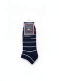 Tommy Hilfiger Navy Striped Ankle Socks With Logo Detail