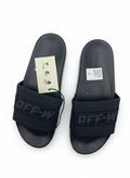 Off-White Style Black Slide Slippers With Tonal Logo