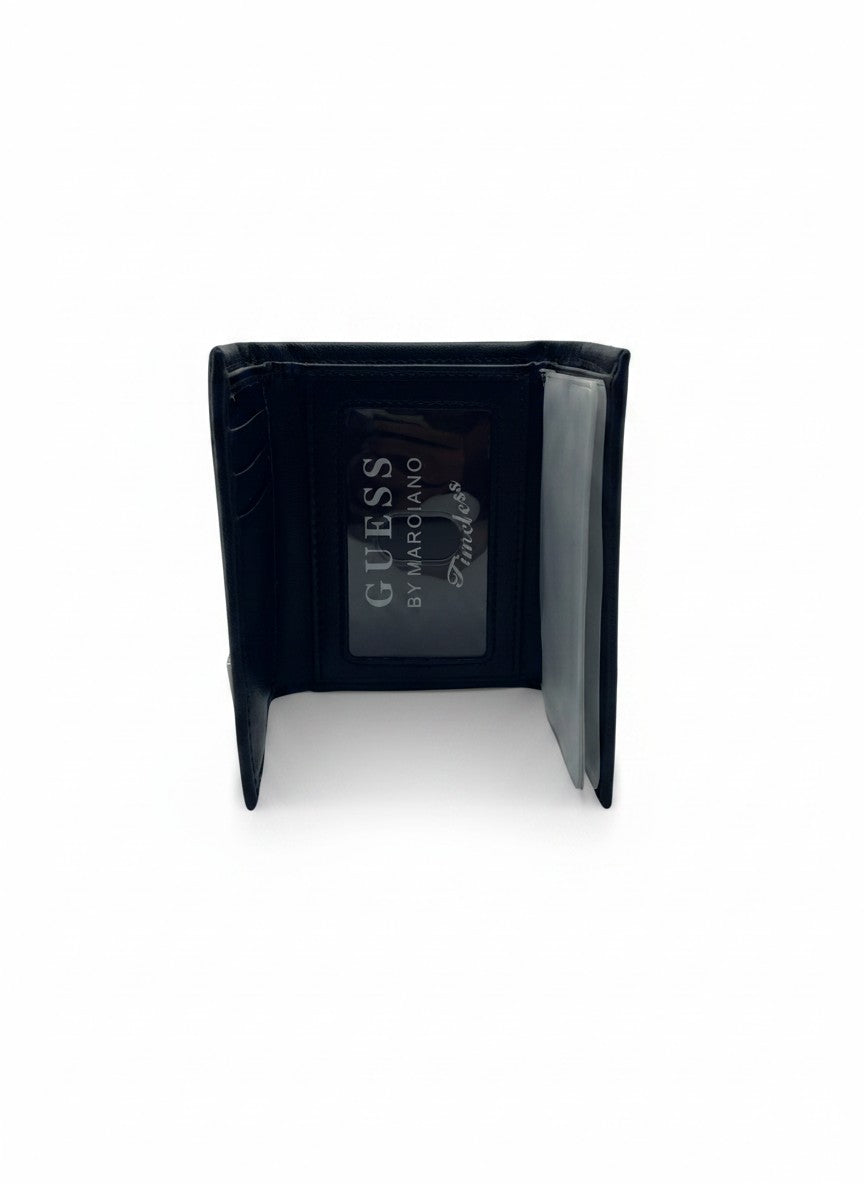 Guess By Marciano Black Card Holder With Triangle Logo Detail
