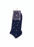Tommy Hilfiger Navy Ankle Socks With All-Over Logo Pattern