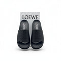 LOEWE Petal Anagram Slide in Calfskin - Black