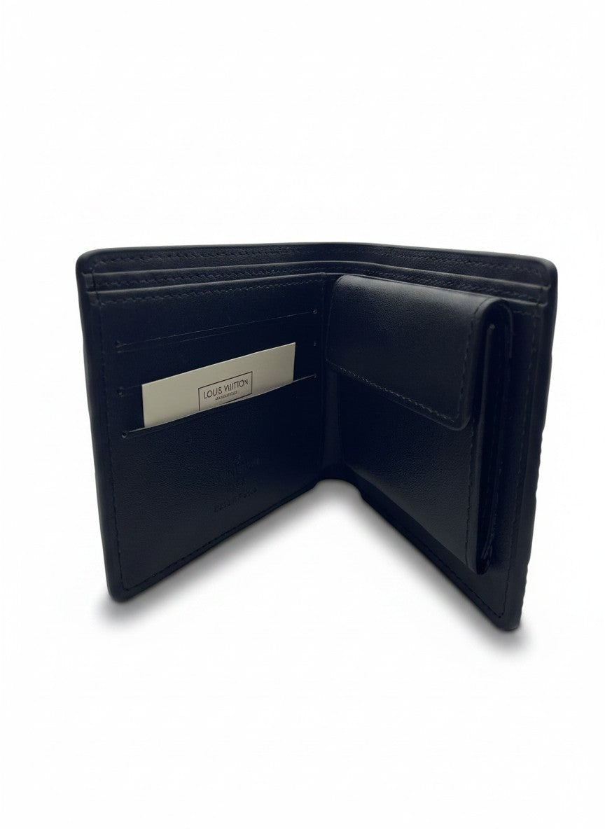 Louis Vuitton Black Damier Bifold Wallet With Coin Pocket