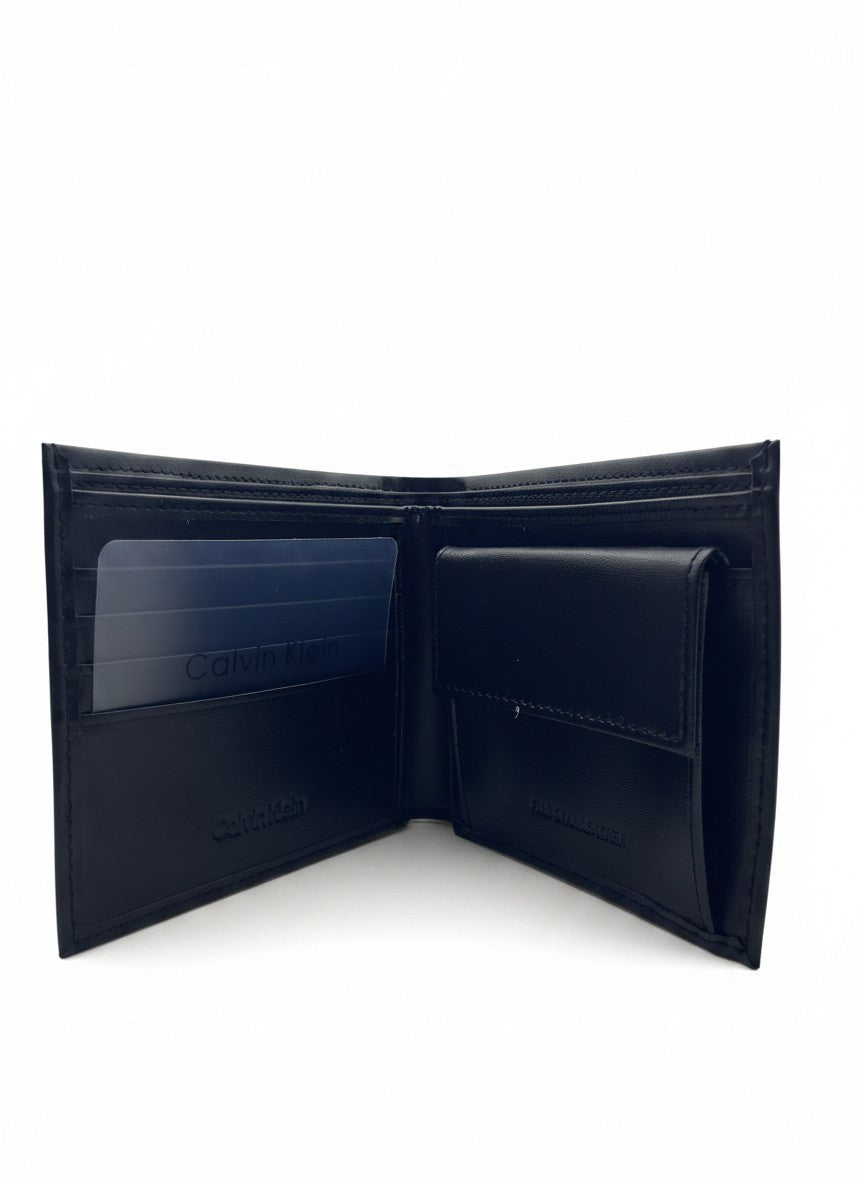 Calvin Klein Jeans Black Bifold Wallet With Embossed Logo Detail