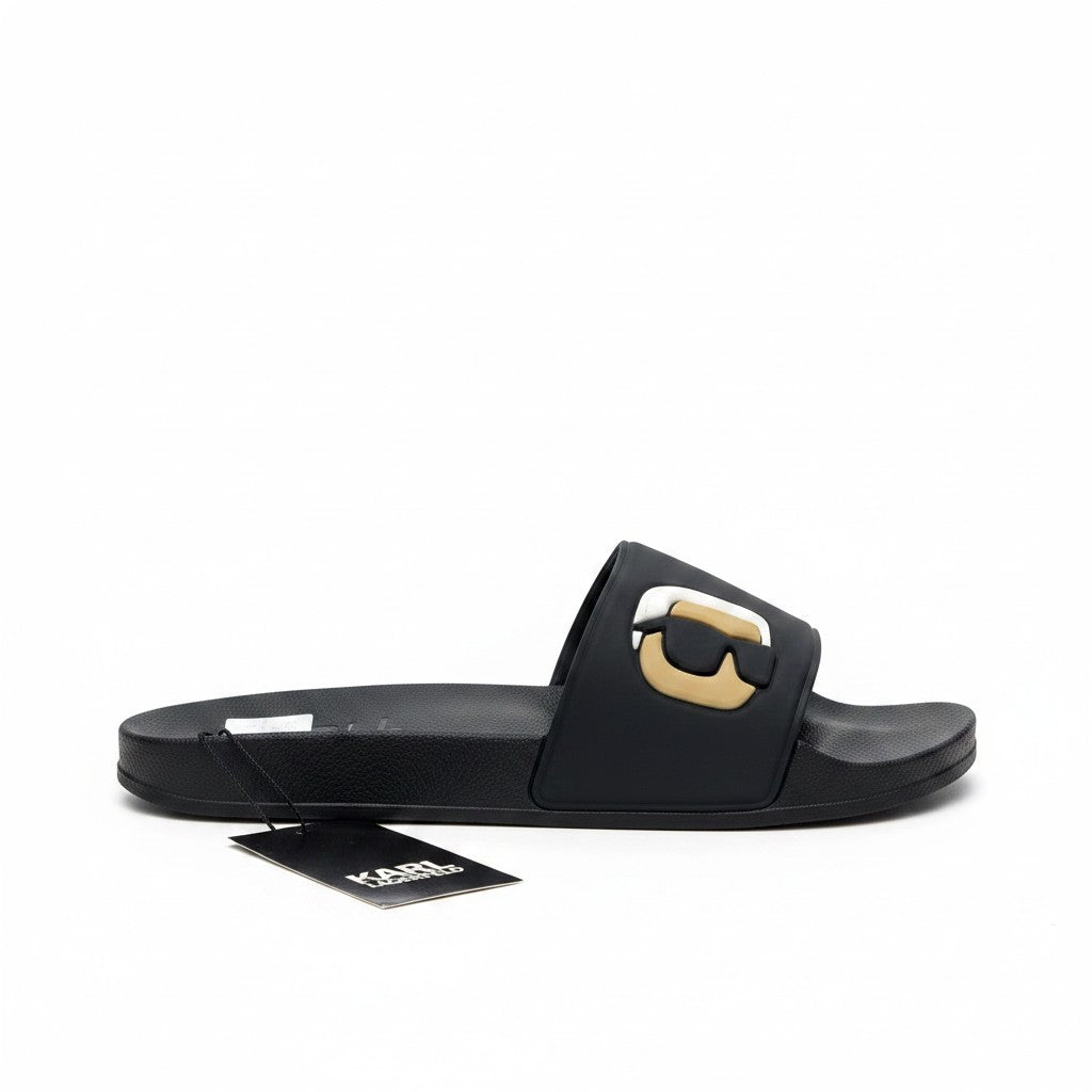 Karl Lagerfeld Ikon Kondo Pool Slides - Black