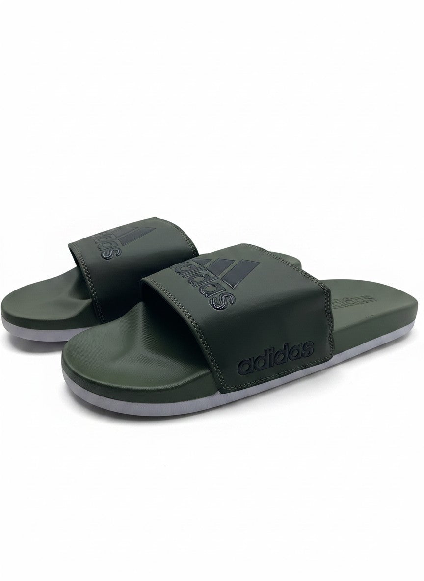 Adidas Adilette Comfort Slides - Olive Green