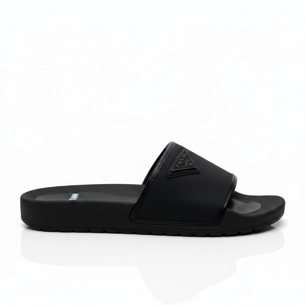Prada Rubber Slides - Black