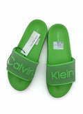 Calvin Klein Green Slide Slippers With Tonal Logo