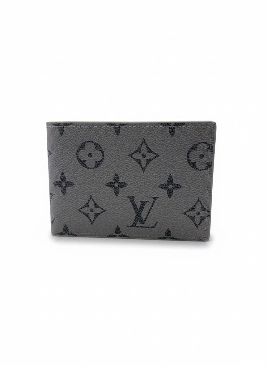 Louis Vuitton Grey Monogram Bifold Wallet With Black Interior