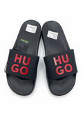 HUGO Black Slide Slippers With Red Logo