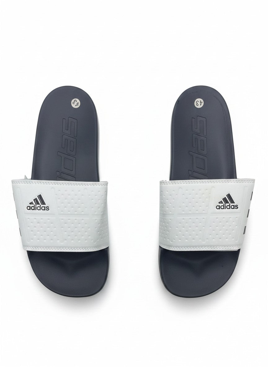 Adidas Adissage Slides - Cloud White / Core Black / Cloud White