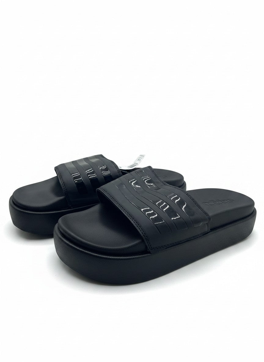 Adidas Adilette Platform Slides - Core Black / Core Black / Core Black
