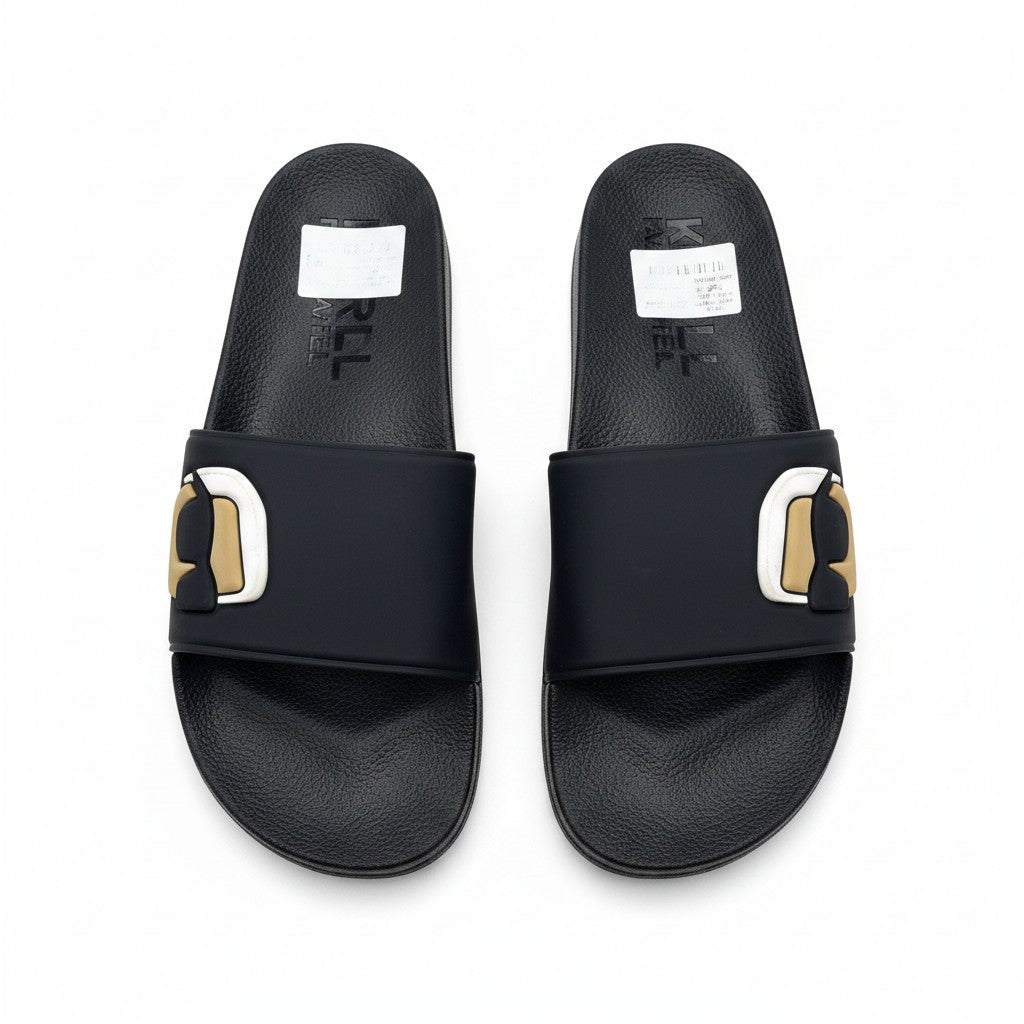Karl Lagerfeld Ikon Kondo Pool Slides - Black