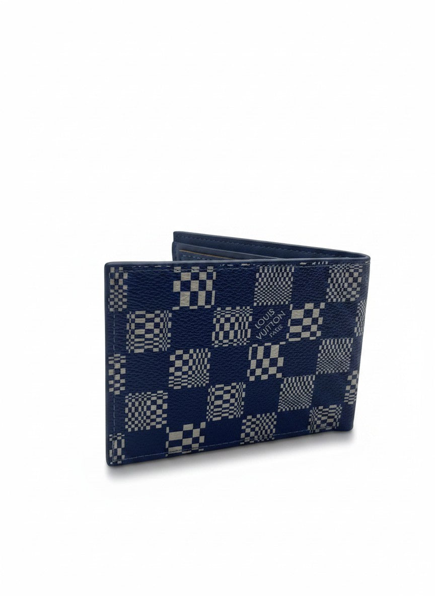 Louis Vuitton Navy Damier Bifold Wallet With Blue Interior