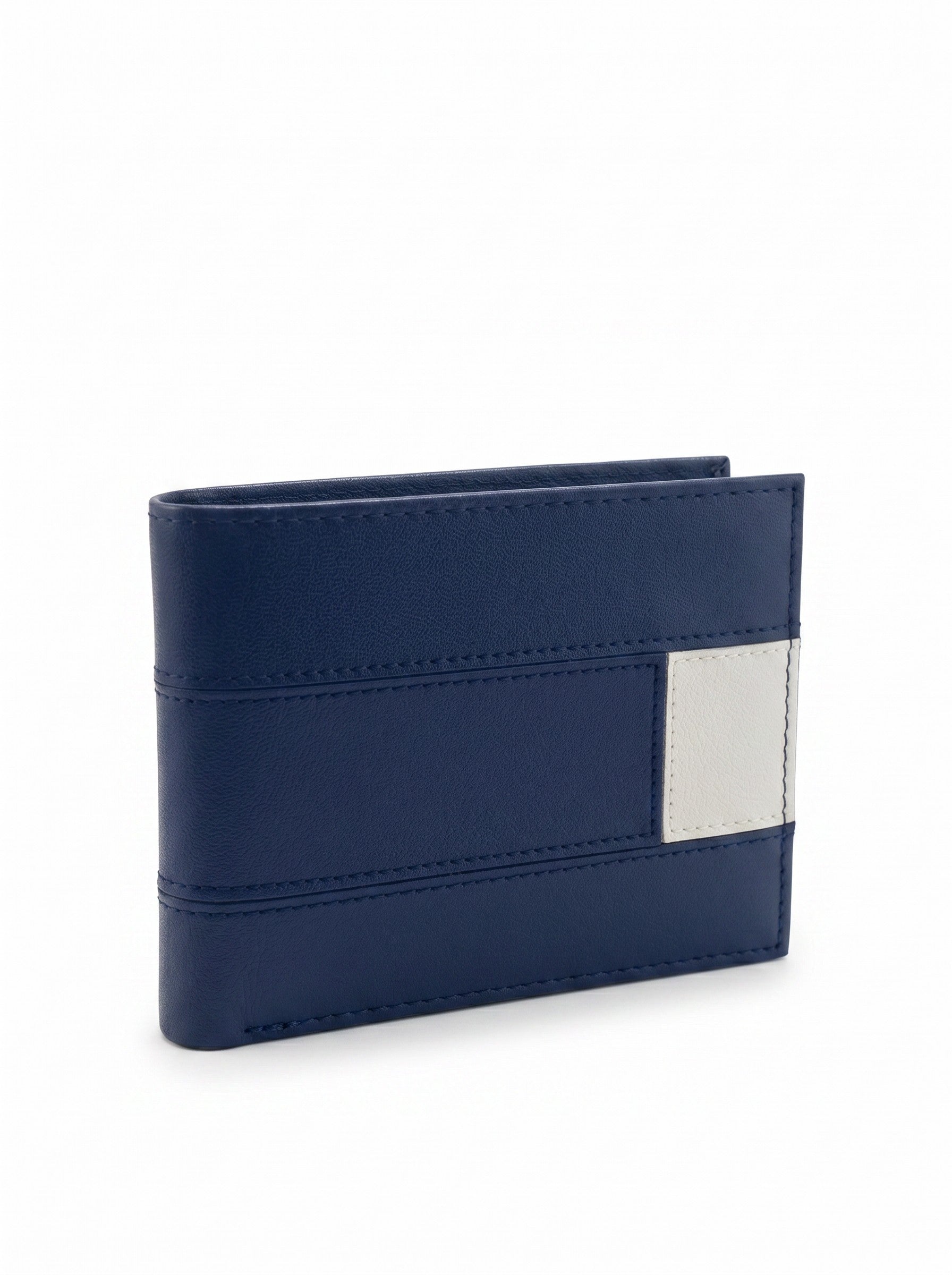 Tommy Hilfiger Hilfiger Flag Leather Card and Coin Bifold Wallet - Space Blue