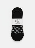 Calvin Klein Black No-Show Socks With All-Over CK Logo Pattern