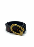 Gucci-Style Brown Logo Belt With Gold G Buckle - 120 cm