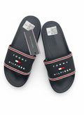 Tommy Hilfiger Black Slide Slippers With Logo Strap