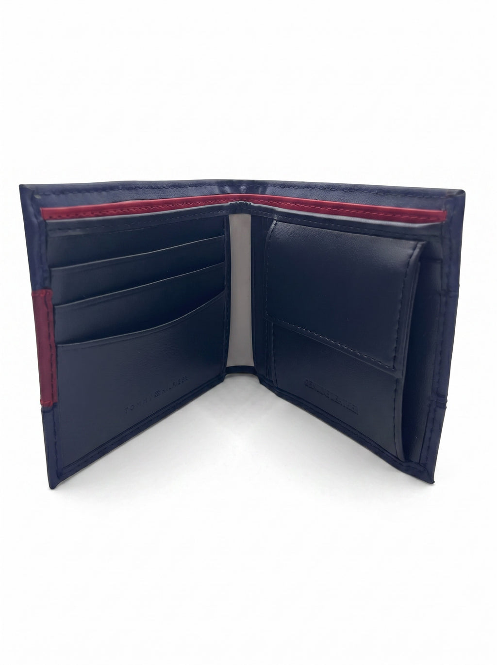 Tommy Hilfiger Hilfiger Flag Leather Card and Coin Bifold Wallet - Space Blue