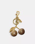Coach Cherry Bag Charm - Gold / Brown