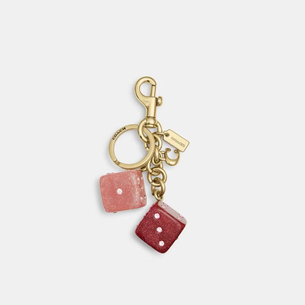 Coach Dice Bag Charm - Pink / Red