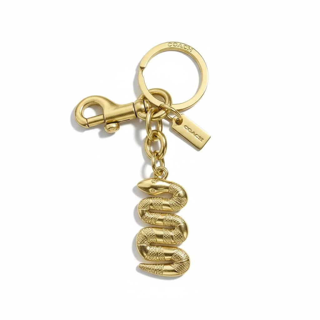 Coach Snake Bag Charm - Gold