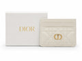 Dior Caro Freesia Card Holder - Latte Supple Cannage Calfskin