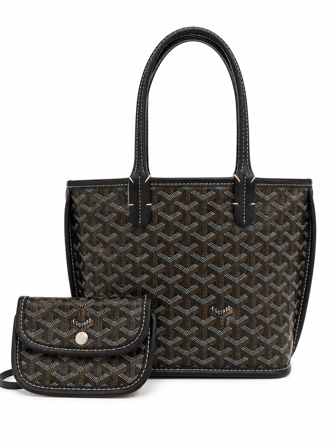 Goyard Saint Louis PM Tote Bag - Black / Tan