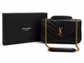 Saint Laurent Envelope Medium Bag - Black / Gold