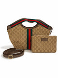 Gucci Giglio Small Tote Bag Beige & Ebony GG Supreme