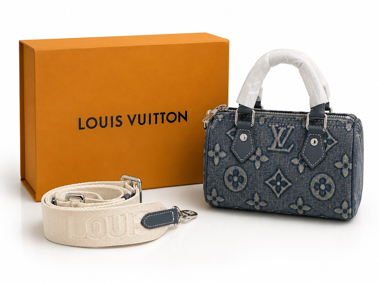 Louis Vuitton Nano Speedy - Blue Monogram Denim