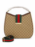 Gucci Ophidia Medium Top Handle Bag Beige & Ebony GG Supreme