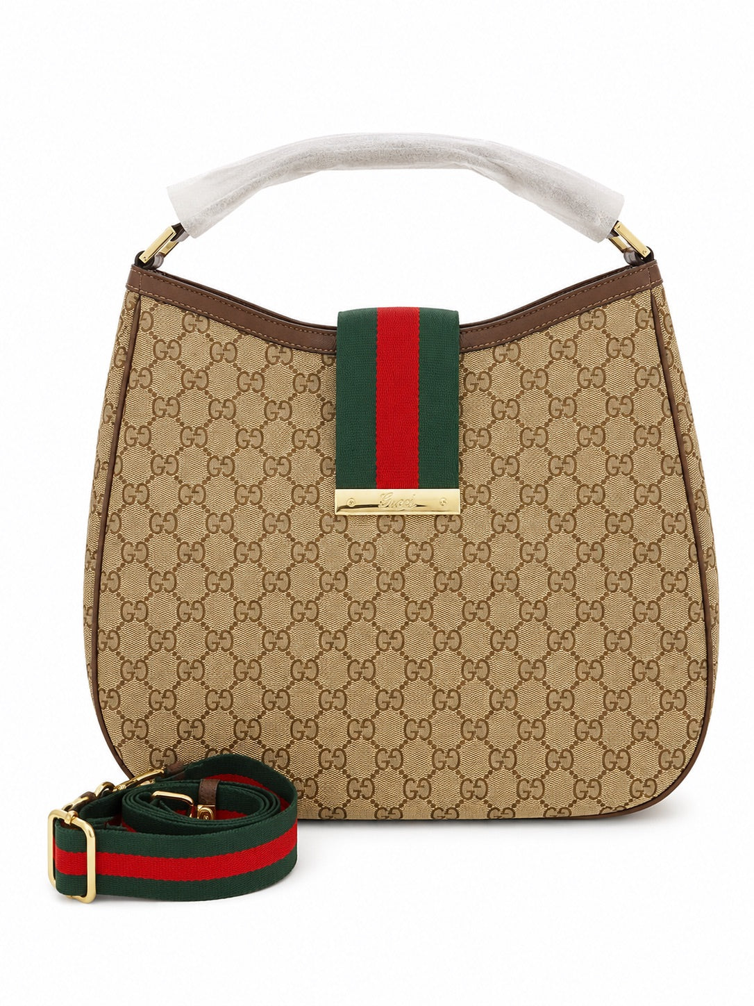 Gucci Ophidia Medium Top Handle Bag Beige & Ebony GG Supreme
