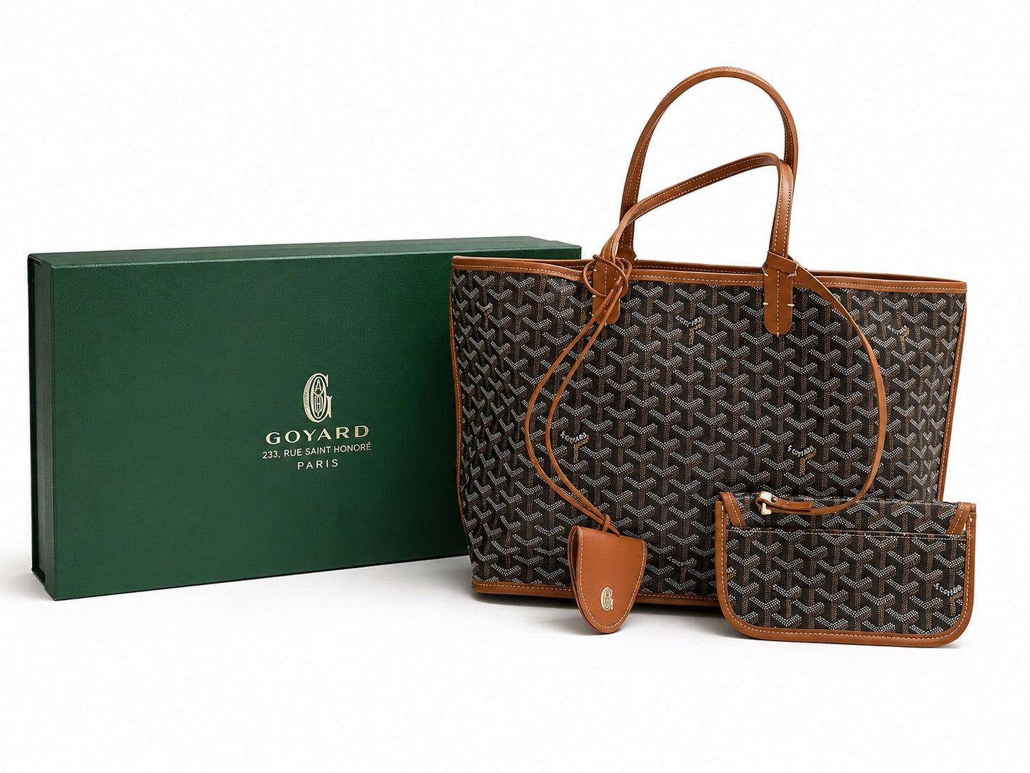 Goyard Saint Louis GM Bag - Black / Tan