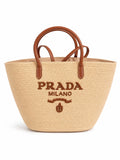 Prada Raffia Tote Bag - Natural / Brown