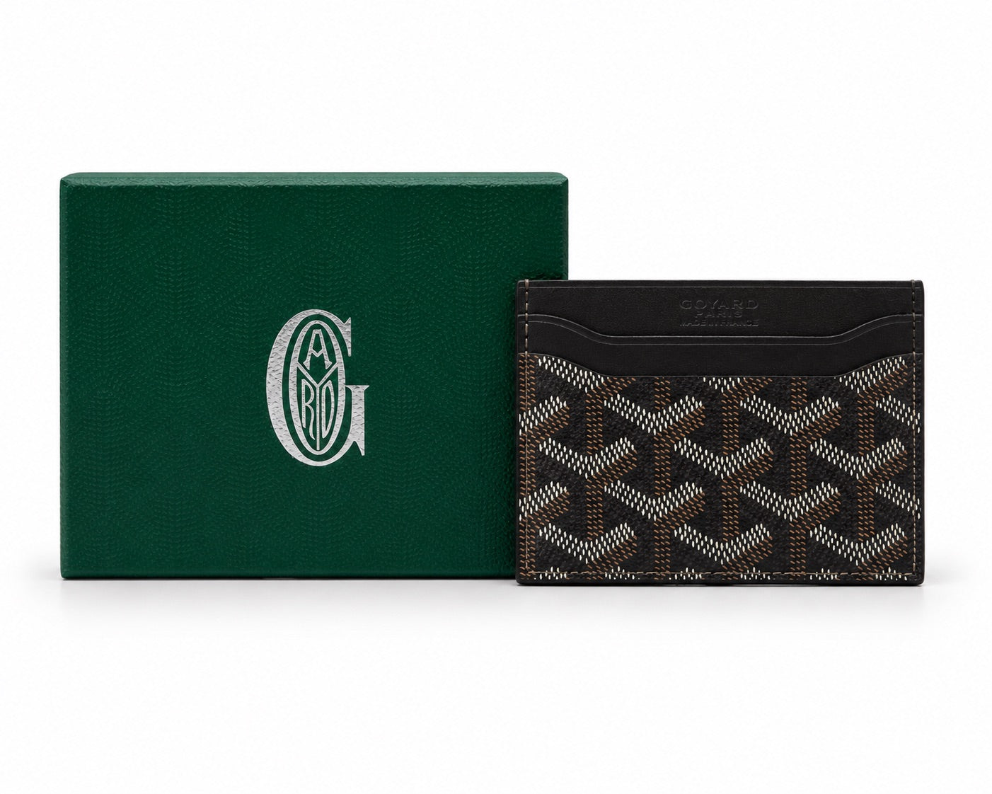 Goyard Saint-Sulpice Card Wallet - Black / Tan Goyardine Canvas