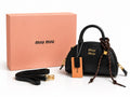 Miu Miu Leather Top Handle Bag - Black