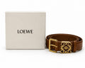 LOEWE Anagram Belt in Pebble Grain Calfskin - Brown / Gold