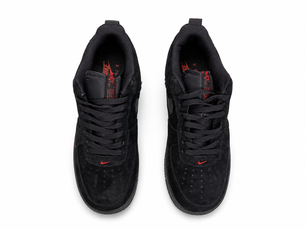 Nike Air Force 1 Low Black Red Mini Swoosh