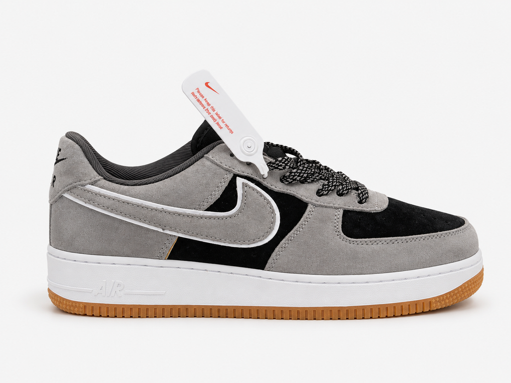 Nike Air Force 1 Low Grey Black Gum Reverse Swoosh