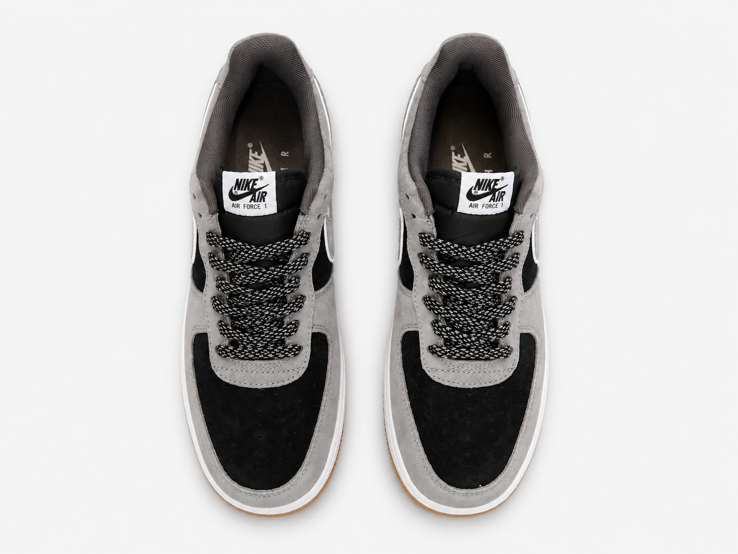 Nike Air Force 1 Low Grey Black Gum Reverse Swoosh