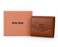 Miu Miu Small Leather Wallet - Cognac