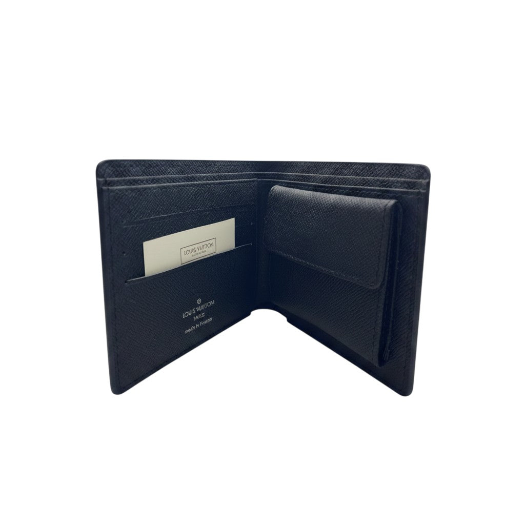 Louis Vuitton Black Damier Bifold Wallet With Coin Pocket