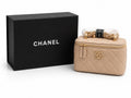 Chanel Vanity Case Bag Beige Quilted Lambskin & Gold-Tone Metal