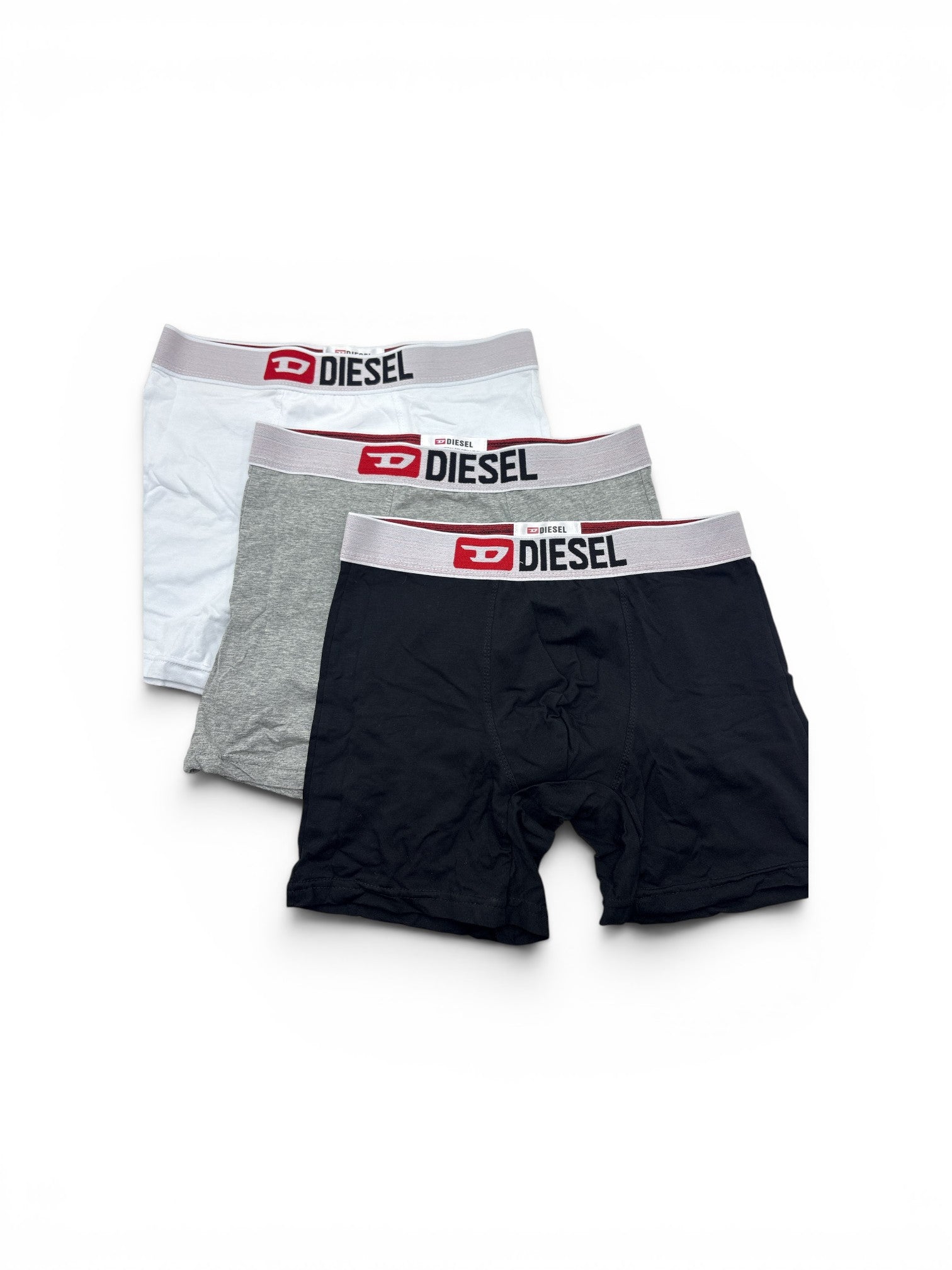 Diesel Three-Pack Stretch-Cotton Boxer Briefs With Cut Logo - Green Box
