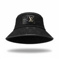 Louis Vuitton Black Monogram Bucket Hat With Front Logo Patch