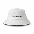 Louis Vuitton White Bucket Hat With Black Logo